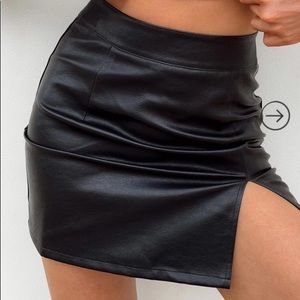 Black leather skirt